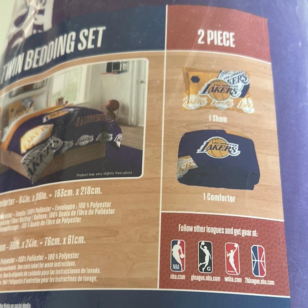 NBA Purple and Gold Comforter Set~ Brand NEW